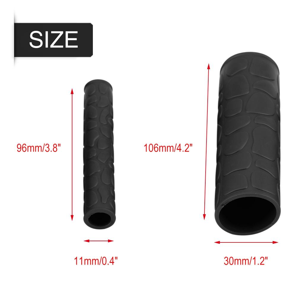 1 Pair Universal Motorcycle Anti Slip Soft Rubber Handlebar Grip Cover  Brake Lever Cover Black