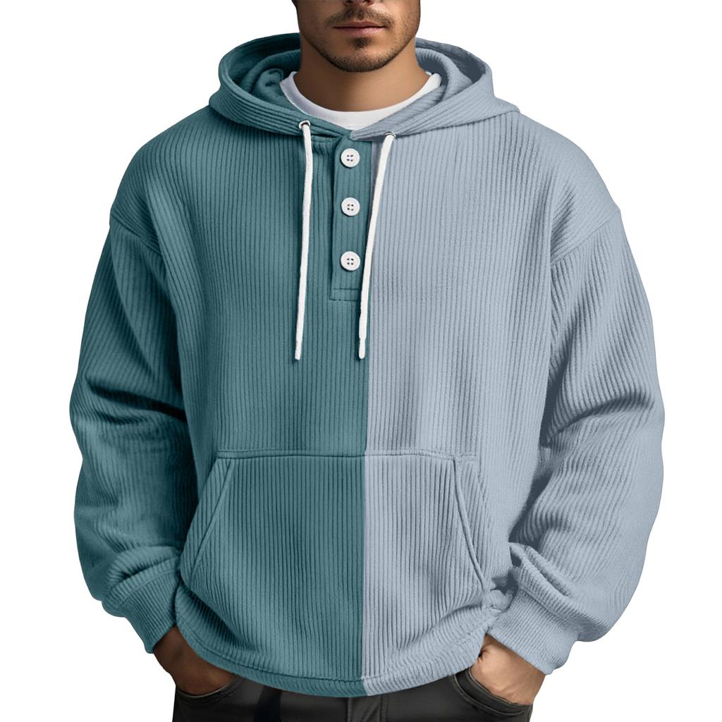Men's  Leisure  Loose  Three  Clicks  Color  Clashing  Hooded  Hood  Hoodie