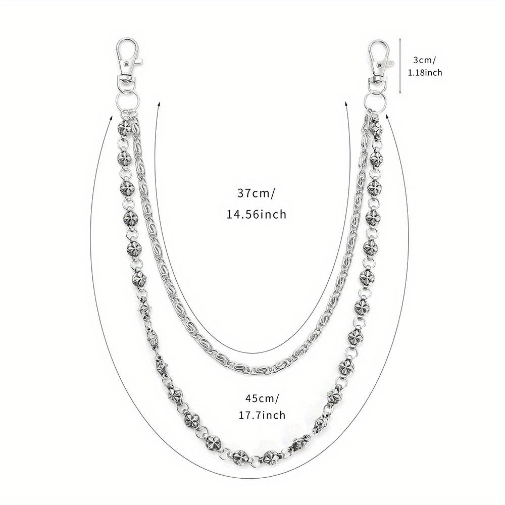 A Harajuku Style Street Hip-Hop Jeans Chain with Personalized Punk Style Double-Layer Waist Chain for Men and Women Accessories