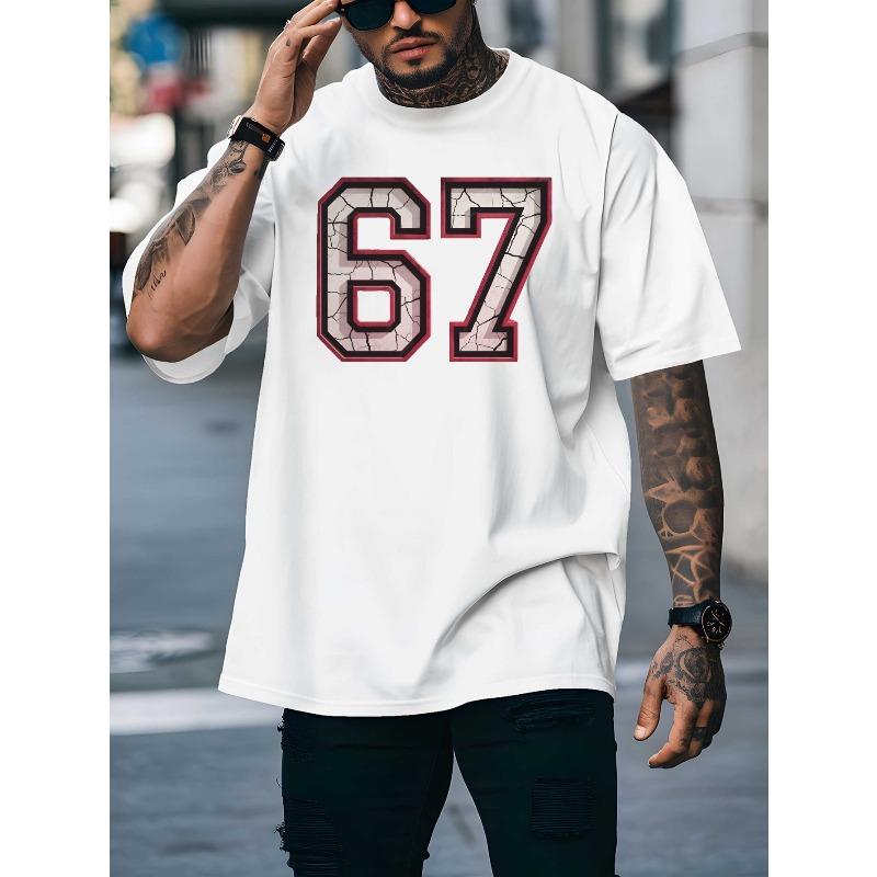 Men'S T-Shirt Featuring Prints , with a Round Neck And Short Sleeves, for Urban Style And Gym , a Must-Have for Men'S Summer Attire