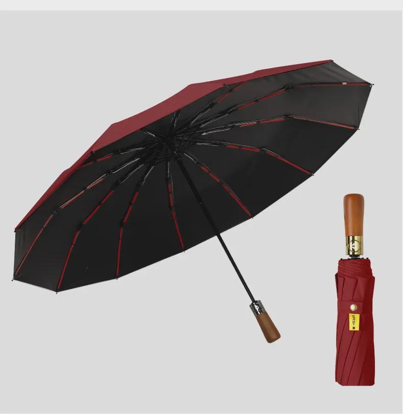Premium Double-Sized Wind-Resistant Folding Umbrella with UV Protection for Men.