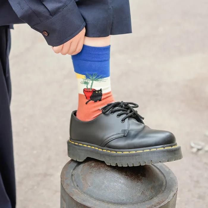 Barcelona Beast Street. Soft organic non-compression illustrated socks