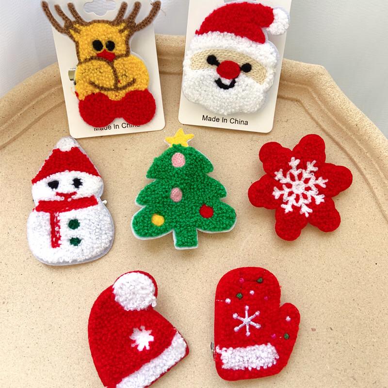 Christmas Santa & Elk Embroidery Pin & Patch Set