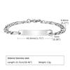 Personalized Matching Bracelet Couples, Stainless Steel Figaro Cuban Chain Link, Heart Danglin Engraving ID Bracelets