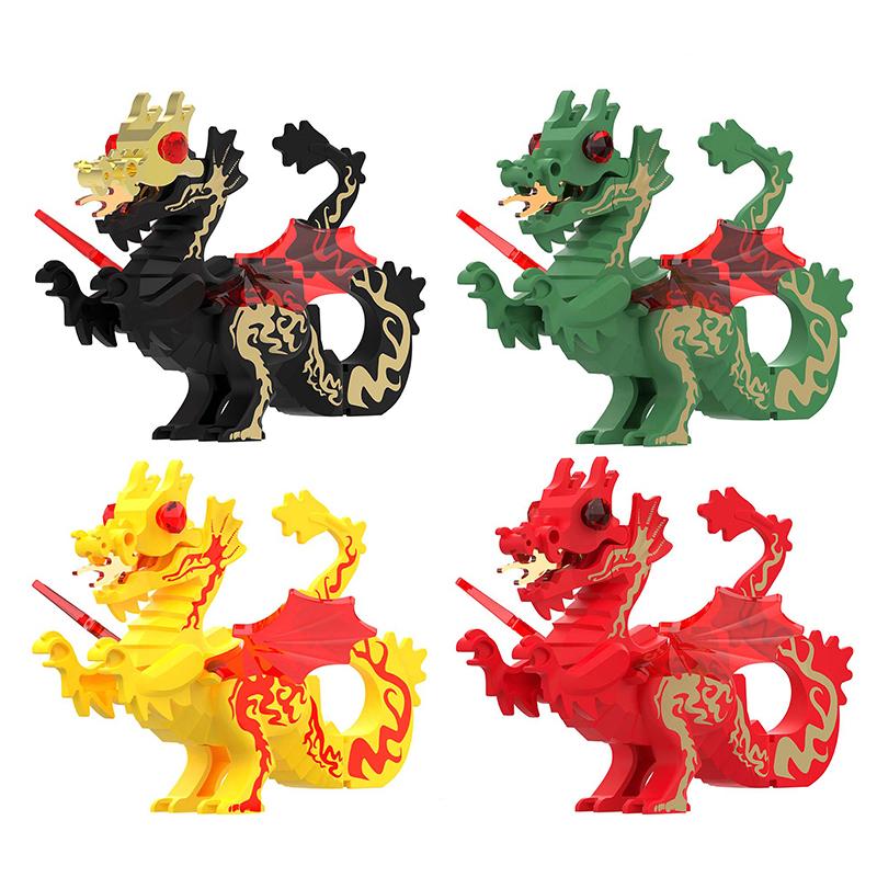 MOC Kreative Mittelalterliche Drachen Actionfiguren Modellbausteine Steine Sammlung Spaß Brinquedos DIY Spielzeug Für Kinder Geschenke