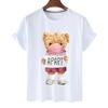 T-shirt Divertente con Stampa Orso Donna Moda Cartone Animato Harajuku Casual T-shirt Femminile Estiva Manica Corta Top T-shirt Unisex Maglietta Unisex