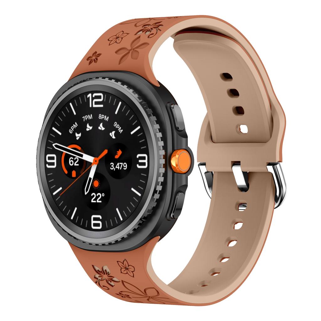 Silicone Carved Print Watch Strap Tailor Made for Samsung Galaxy Watch 8 40mm 44mm Bracelet for Samsung Watch 8 Classic Band