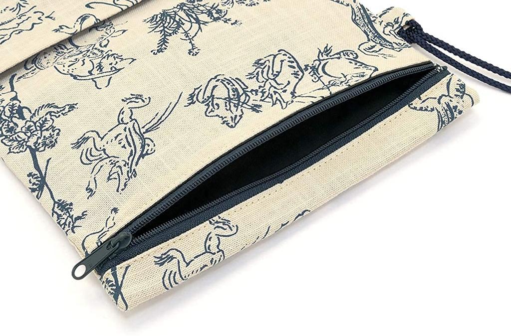 Maruzen Made in Japan Travel x x Choju Giga White Wallet, 17.5 9.5 1cm, (Choju Giga) Design,