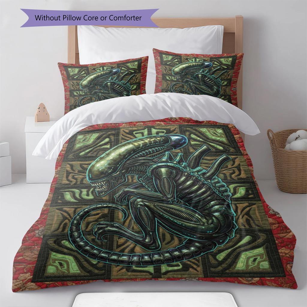 Cartoon Pattern Bedding Quilt Set Quilt Cover Pillowcase Home Decoration Birthday Gift (1 * Duvet Cover + 2 * Pillowcase, Without Core)