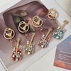 Creative Diamond Guitar Car Keychain Metal Musical Instrument Model Bag Keychain Pendant