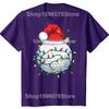 Pallina da Golf Cappello di Babbo Natale Golf di Natale Luci di Natale Magliette Cotone Umorismo Streetwear Manica Corta Unisex Girocollo Largo Abbigliamento