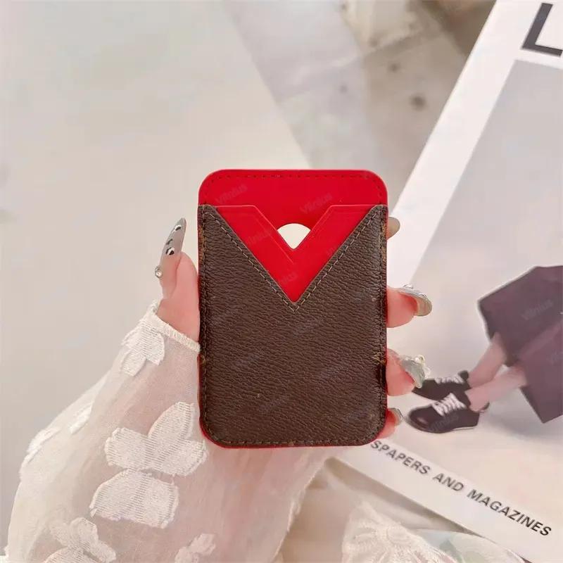 High End Business Sle For MagSafe Magnetic Leather Card Holder For iPhone 17 Pro Max With Logo Exquisite Retro Pattern Women Men Universal ID Bank Bus