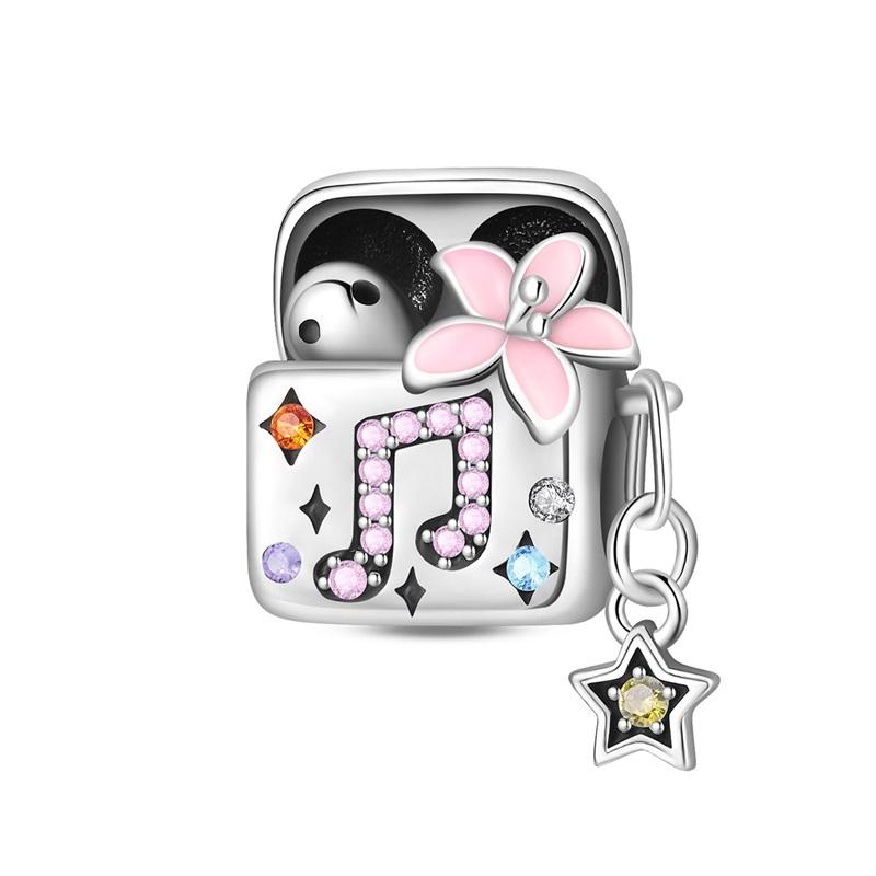 925 Silver Pink Series Dessert Cake Heart Camera Charms Beads For Women Fit Bracelet DIY Birthday Jewelry Gift