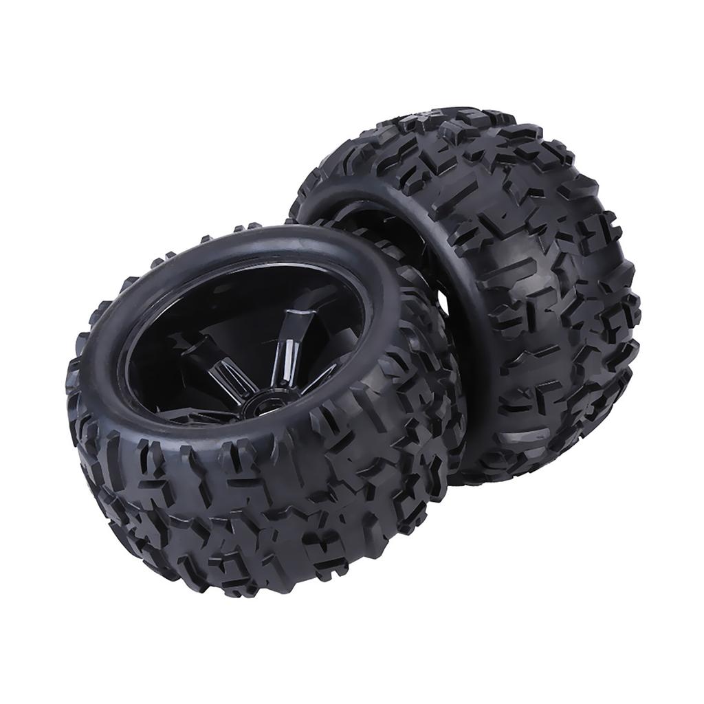 4pcs Set Rubber Tyre Tires & Plastic Hubs Wheel Rims Accessories for 1 8 RC Truck Car