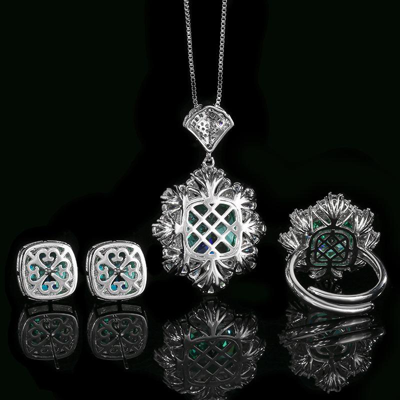 WNFU Women's Jewelry Set, Paraiba Green, Copper