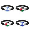 Israel Palästina Flagge Edelstein Armband Unisex Schwarz Perlen Schmuck Großhandel