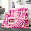 Cheshire Cat Cherries Flannel Blanket Super Soft Warm Cozy Blanket For Sofa Bed Office Travel Allseason Home Decor Gift
