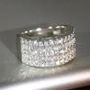 Huitan Sparking Gorgeous Rings for Women Brilliant Attractive Accessories with Shiny Cubic Zirconia Exquisite Wedding Zircon