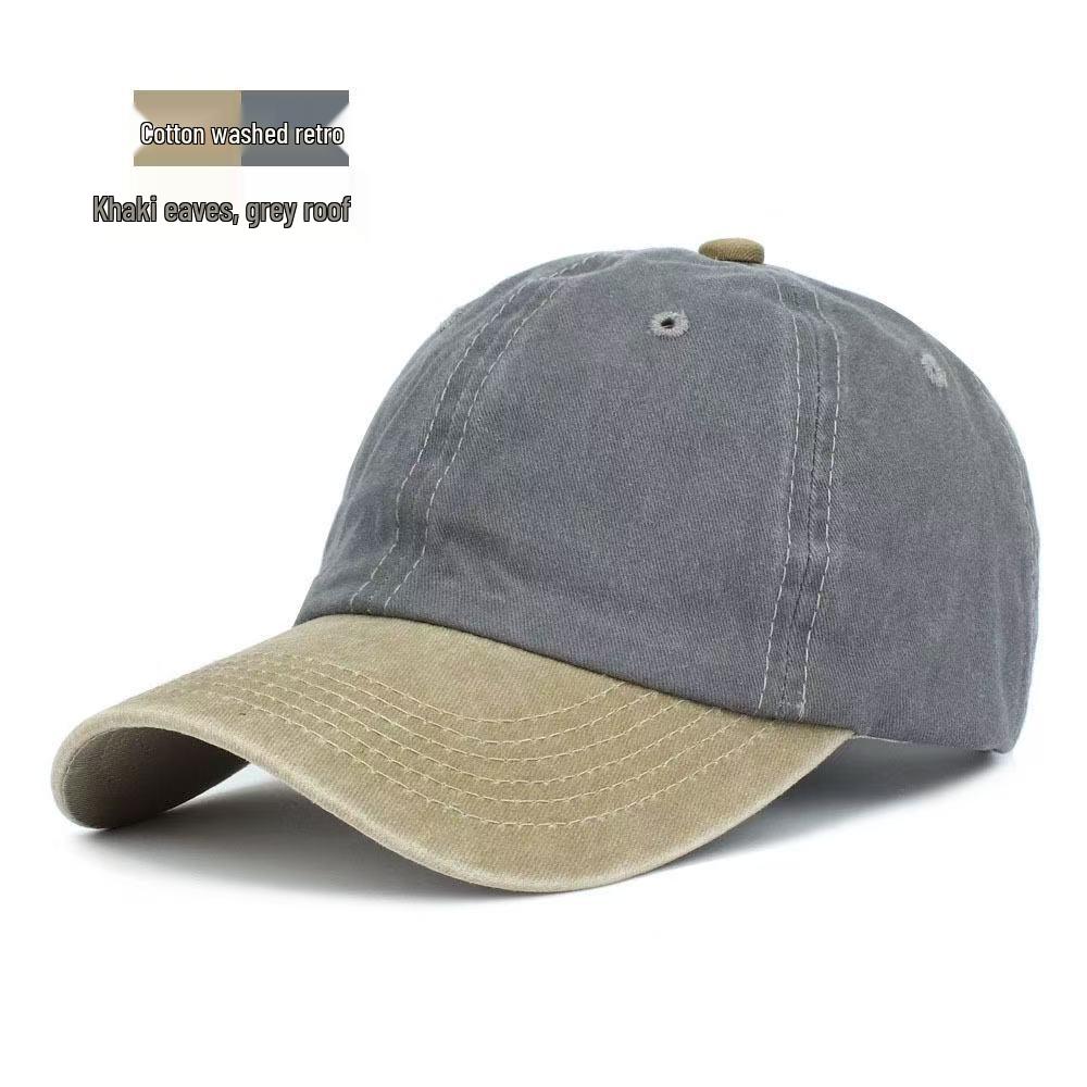 Personalized Retro Unisex Embroidered Cotton Baseball Cap with Soft Brim and Color Block Design