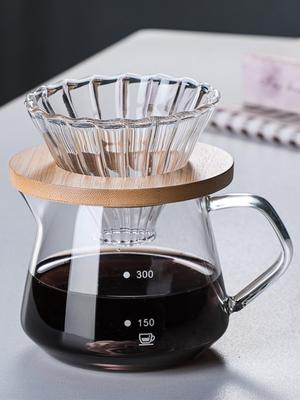 Leeseph Pour Over-Kaffeemaschine, Glaskaraffe mit Glaskaffeefilter, Filterkaffeemaschinen-Set für Zuhause oder das Büro, 300 ml