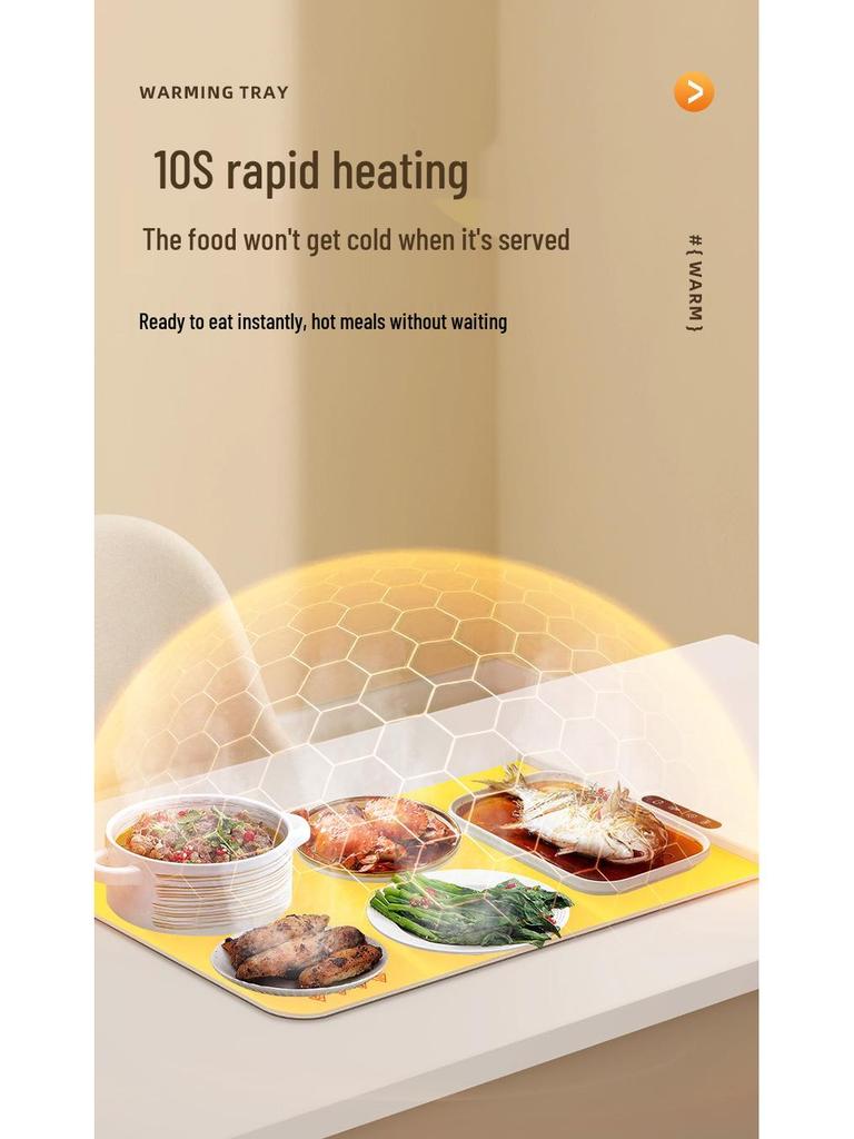 Flexible Silicone Food Warmer: Foldable Heat Preservation Pad for Hot Dishes