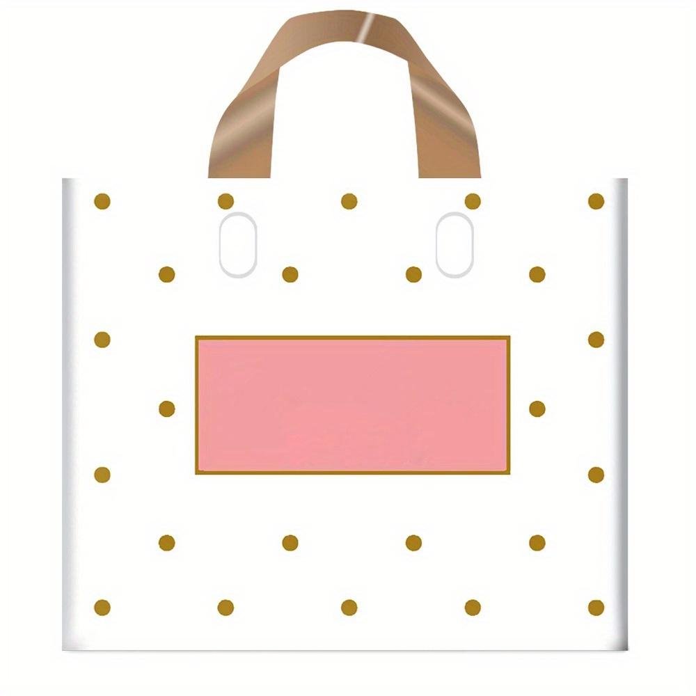 50pcs Plastic Shopping Bags with Handles Merchandise Bags Polka Dot Boutique Bags Reusable Gift Bags for Party Clothing Shopping