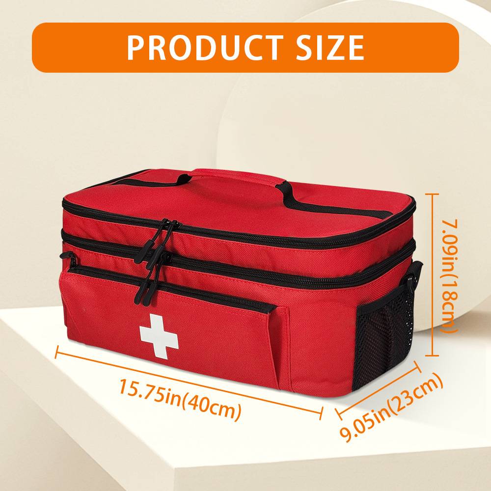Travel Medicine Bag with Lockable Zippers Travel Emergency Kit Medication Organizer Medication Travel Case for Home Travel