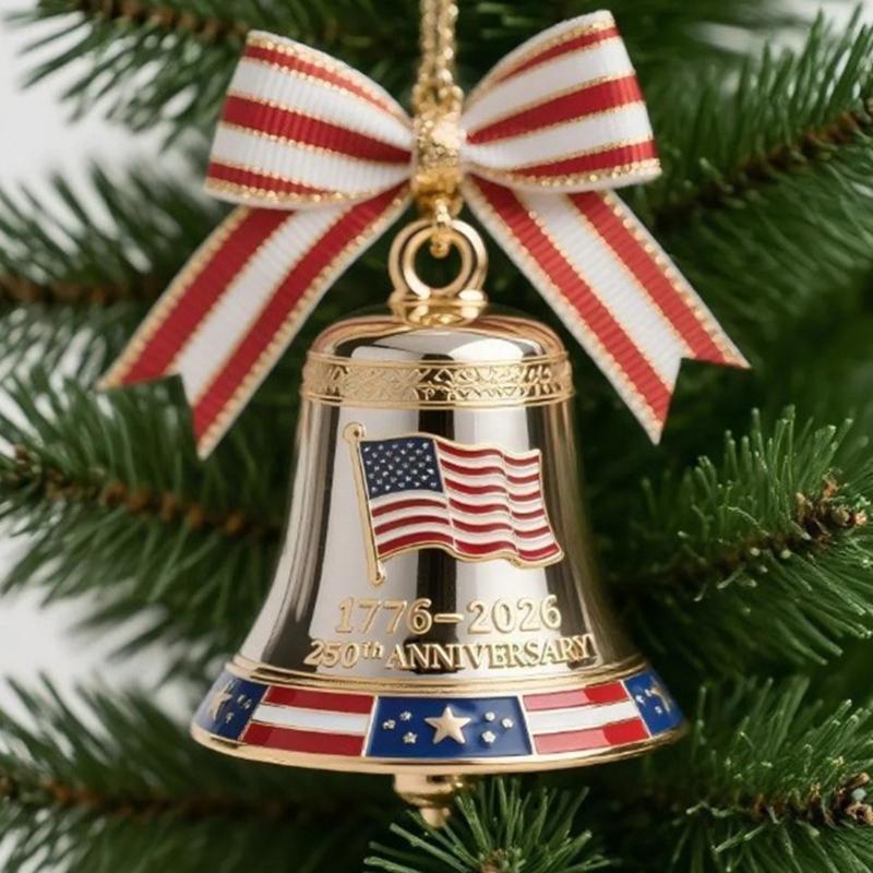 Vintage Christmas Tree Bell Ornament 250th Anniversary Bell Hanging Decoration For Holiday Tree Mantels Home Decorations