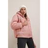 Women's Black Hooded Waist Drawstring Puffer Coat Hzl22w-bd151171