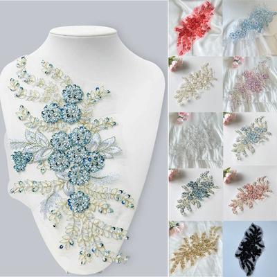 Sequin Embroidery Sequined Embroidery Patches DIY Lace Appliques Clothing Applique  Dresses