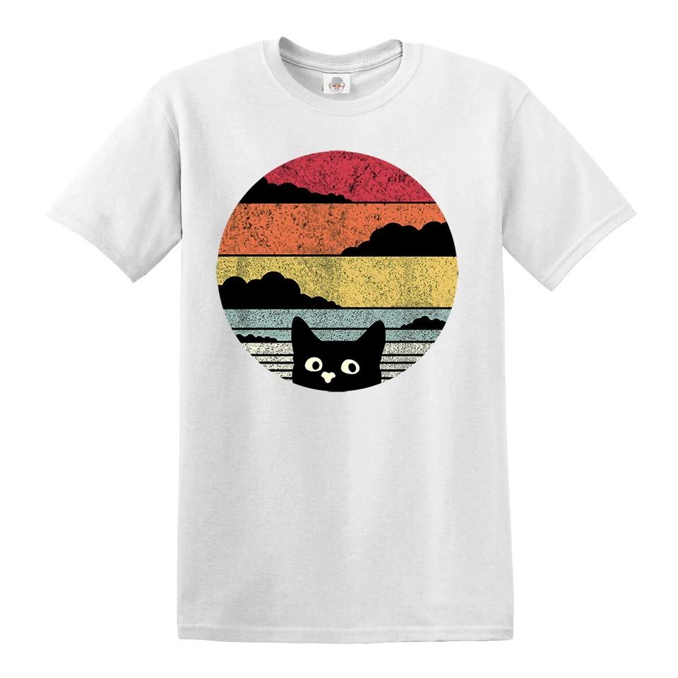 

Cat Retro Funny T-Shirt Kitten Cats Gift Xmas Ladies Mens Kids tshirt Top Tee S