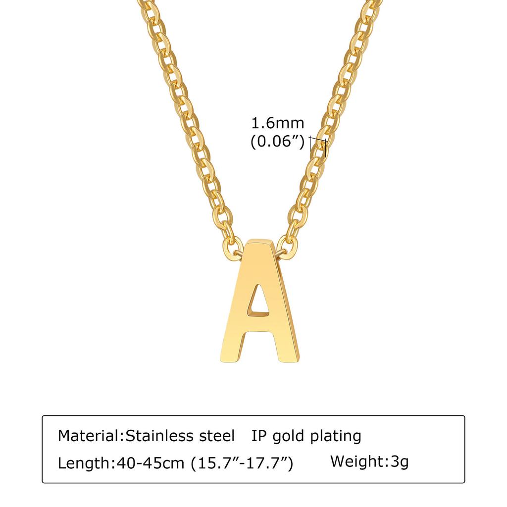 26 Letter Titanium Steel Necklace Stainless Steel Gold Plated Clavicle Chain Neck Chain Pendant Jewelry