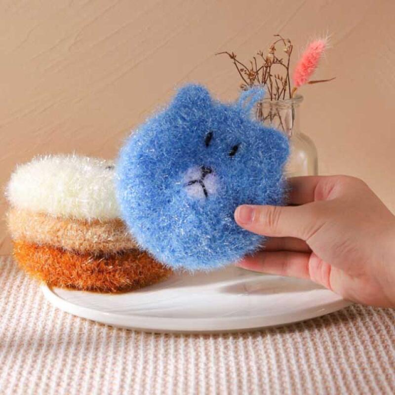 Teddy Bear Dishcloth Acrylic Hand-knitted Dishcloth Set of 4