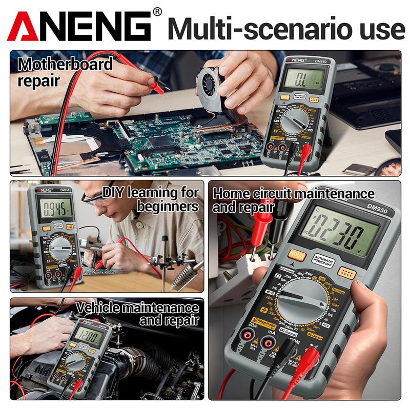 ANENG DM950 Multimeter Voltage Current Digital Tester High Precision hFE Transistor Capacitance Detected For Electrician Tools