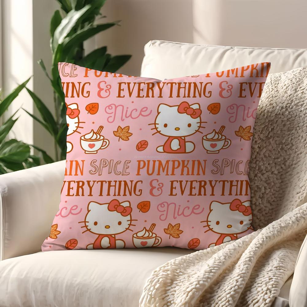 Kawaii Hello K-Kitty Cushion Cover For Pillow Printing Sofa Decoration Home Car Room Coffee Shop Office Nordic Simplicity