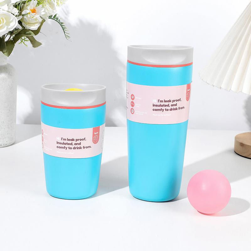 12/20oz High Appearance Office Coffee Cup Simple and Fashionable Stainless Steel Vacuum Insulated Portable Outdoor Car Bottle