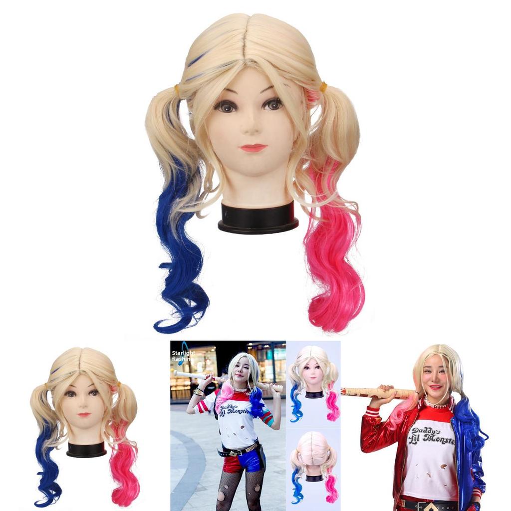 Suicide Squad Harley Quinn Cosplay Wig With Synthetic Fiber For Halloween Costume Parties