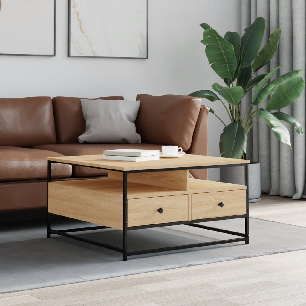 Coffee Table, Sonoma Oak, 80x80x45 Cm, Wood-based Material