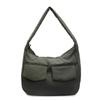 Korean version of simple lazy wind messenger bag women's large-capacity solid color versatile shoulder bag going out casual cotton clothes tote bag