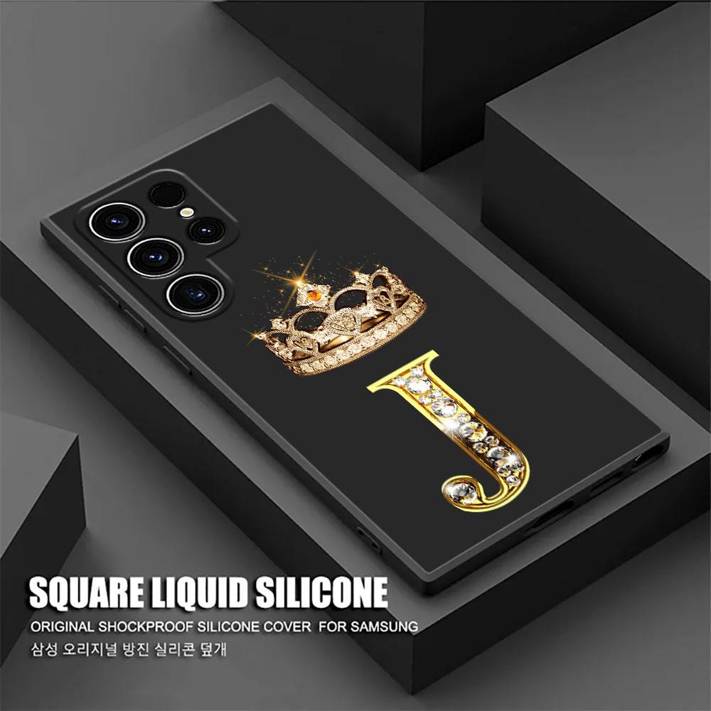 

Phone Case For Samsung Galaxy S26 Ultra K W N F J O Initial Letter Cases S25 FE S24 S23 S21 Ultra S20 S24 FE S22 S26 Plus Cover Galaxy S25 Plus