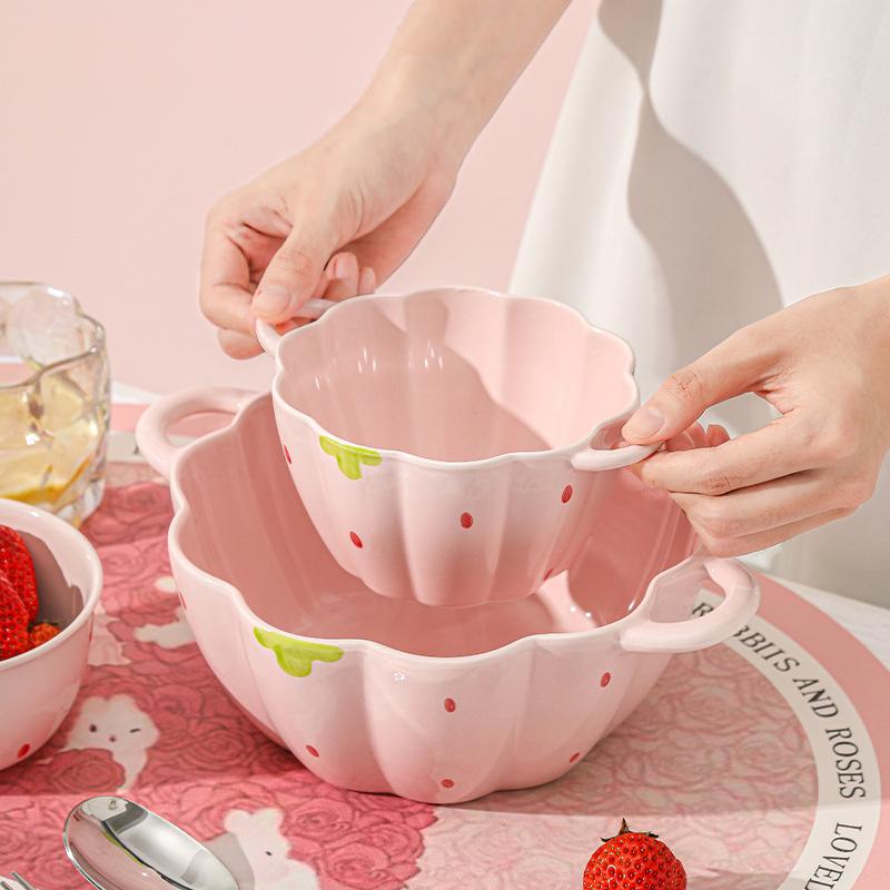 Underglaze Color Ceramic Tableware Set Bowls Plates Spoons Forks High Aesthetic Salad Dessert Dishes
