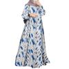Spot Cross-Border New Printed Middle Eastern Muslim Malay Long Sleeve Round Neck Dress