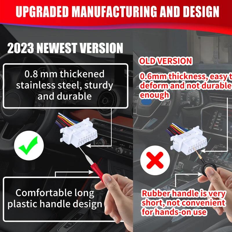 21Pcs Car Terminal Removal Tool Kit Auto Electrical Connector Pin Extractor Wire Crimp Removal Tool For Wiring Harness Repair