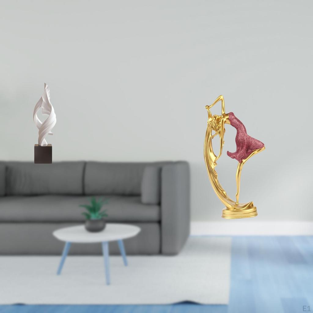 Abstract Art Ballet Dancing Girl Statue Decorative Resin Figurine Souvenir Sculpture for House