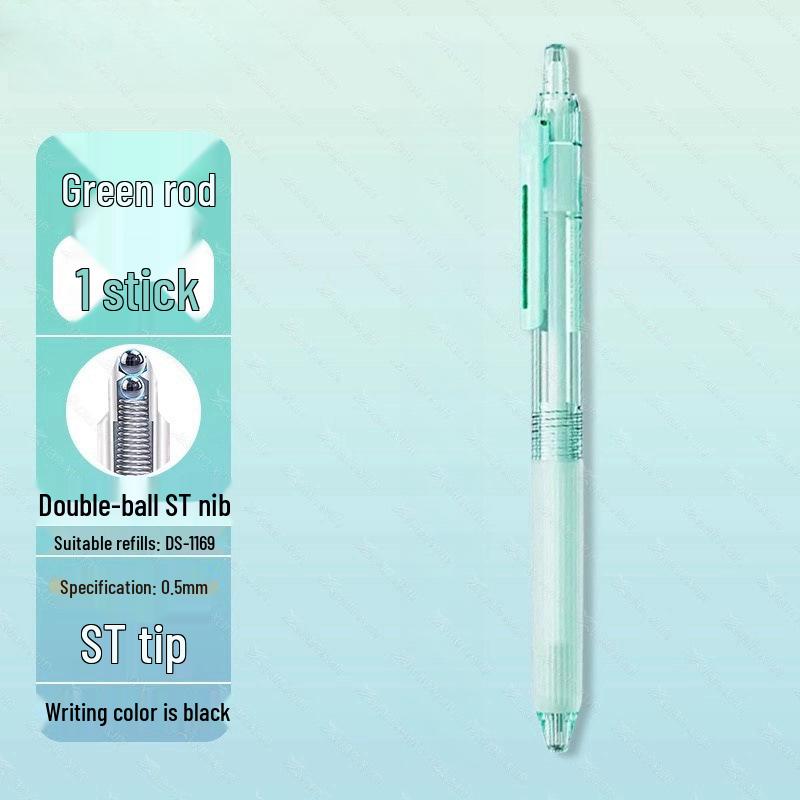 Zhibi DS-0179 Push-Type Gel Pen 0.5mm, Black, Quick-Drying, Silent, Smooth Tip for Practice.