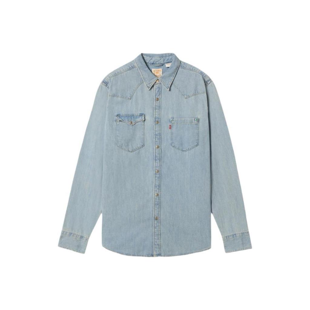 Levi's French Denim Long Sleeve Shirt Light Blue Men 004KH-0000