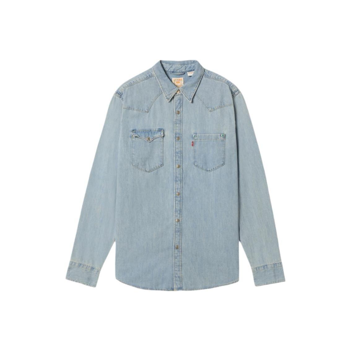 Levi s French Denim Long Sleeve Shirt Light Blue Men 004KH-0000 M