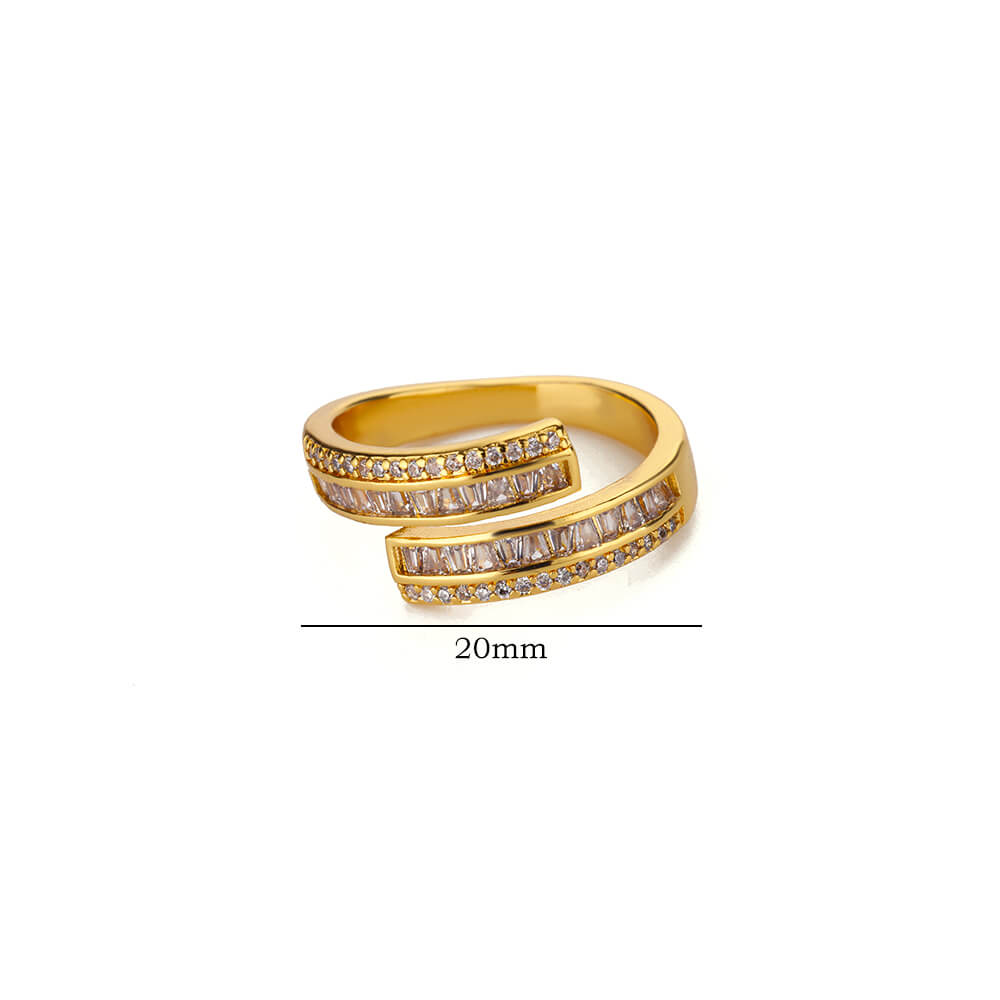 

Геометрические кольца-обнимашки с цирконом для женщин из нержавеющей стали золотого цвета, свадебное регулируемое кольцо, новая модная циркониевая бижутерия, подарок, anillos mujer