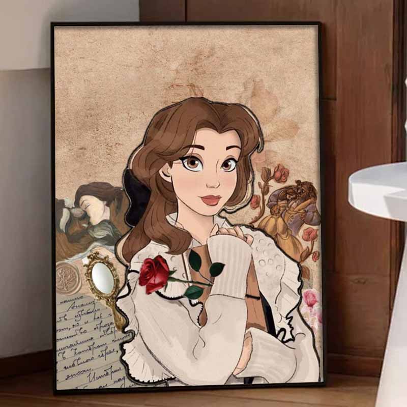 Disney Diamond Painting 5D DIY Beauty and the Beast Diamond Painting Art Diamond Painting Kit Adult/Beginner Gift Idea Home Decor