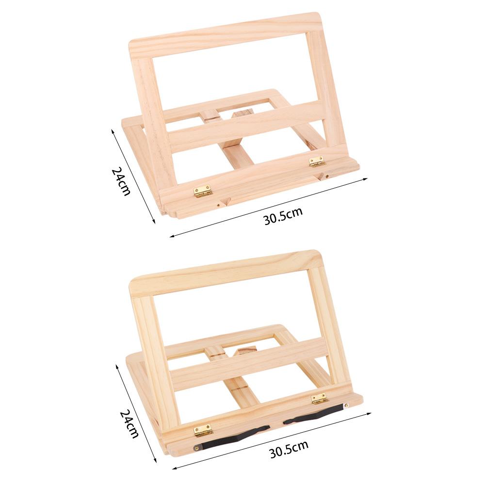 Sturdy Wood Bookends Stand Adjustable Reading Stand Bookrest Recipe Cookbook Holder  School Office